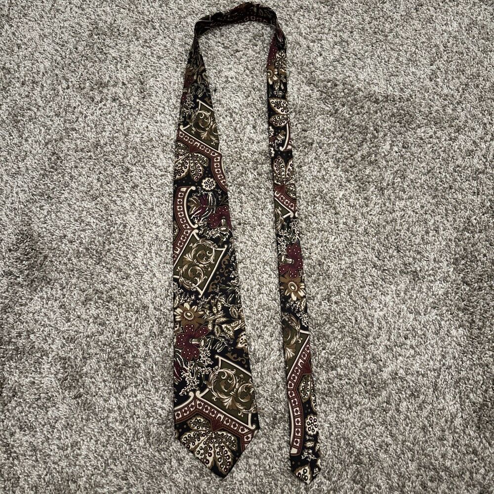 Christian Dior Monsieur Men's Paisley Necktie 100% Silk Made In Italy Classic